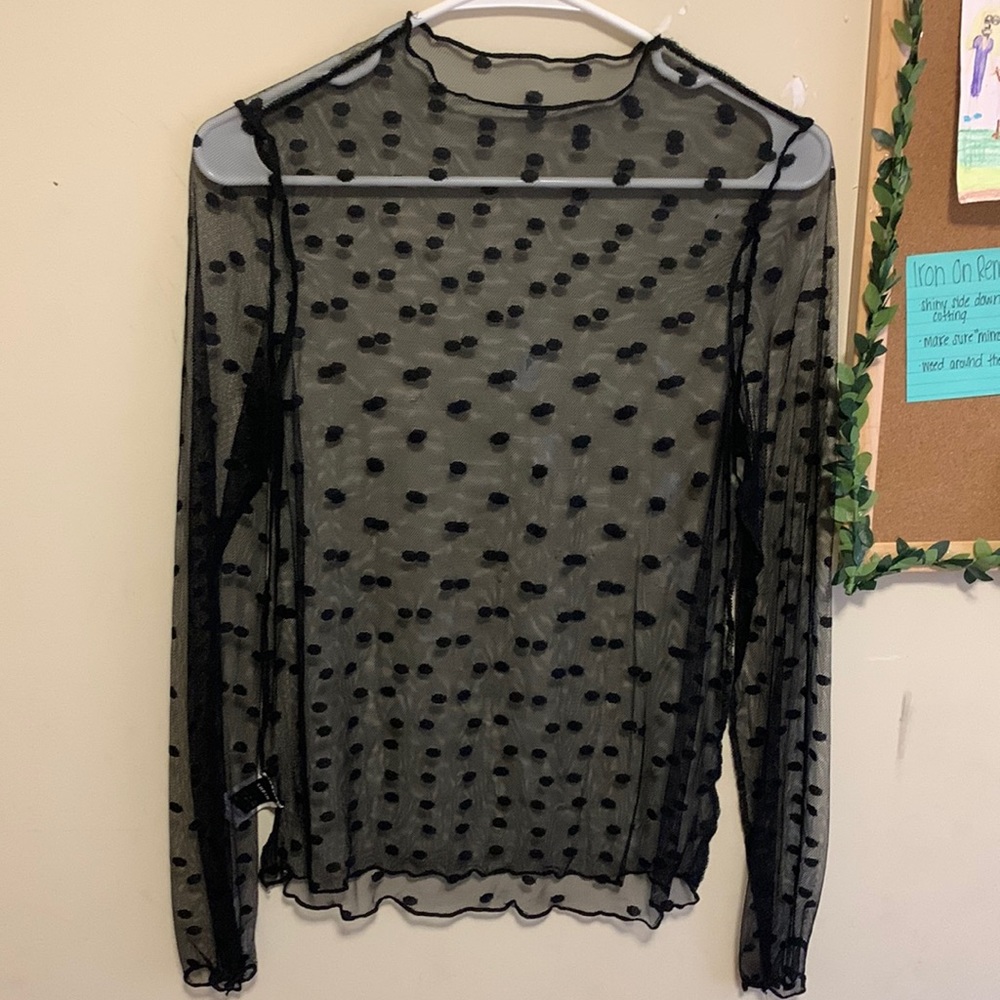 SHEIN sheer polka dot top